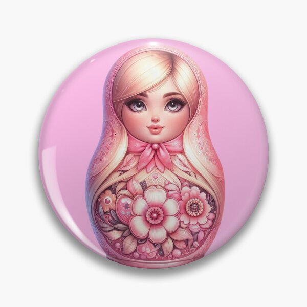 Item preview, Pink Slavic Matryoshka Doll - Aesthetic Floral Nesting Doll designed and sold by RoshkaShop.