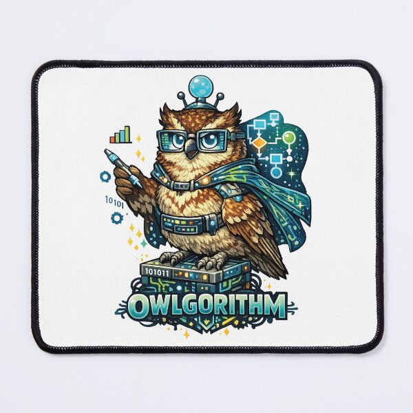 Item preview, Owl-gorithm – Wise AI Coding Owl Illustration designed and sold by jeasolar.