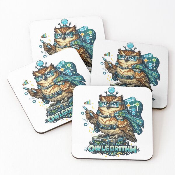 Item preview, Owl-gorithm – Wise AI Coding Owl Illustration designed and sold by jeasolar.