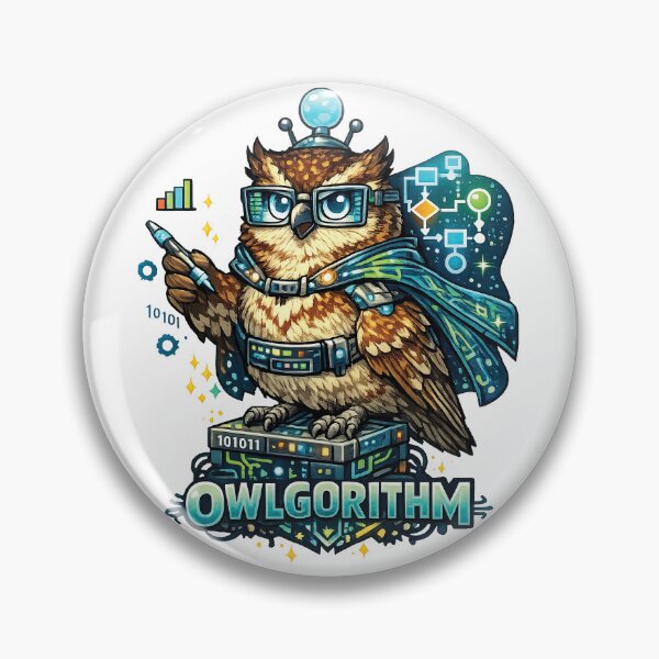 Item preview, Owl-gorithm – Wise AI Coding Owl Illustration designed and sold by jeasolar.