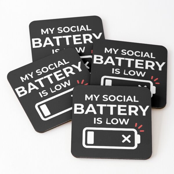 Item preview, My Social Battery Is Low Funny Introvert Quote | Sarcastic Meme Design designed and sold by Quiet Chaos Club.