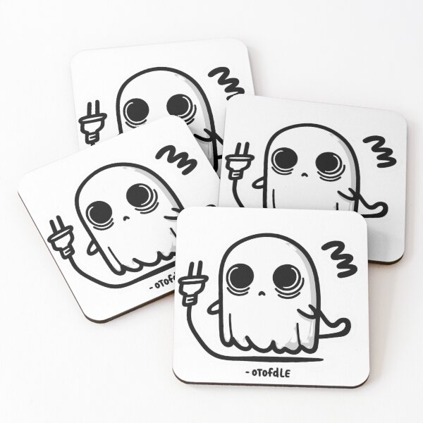 Item preview, Low Battery Ghost – Social Battery Charging Cute Ghost Doodle designed and sold by Low Battery Society.