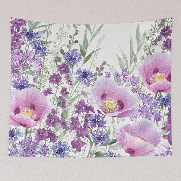 Item preview, Pink Poppy Botanical Flower Garden Meadow designed and sold by Fiona Calder Designs.
