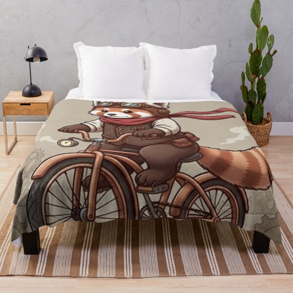 Item preview, Steampunk Red Panda – Whimsical Bike Rider Design designed and sold by Dogandesighn.