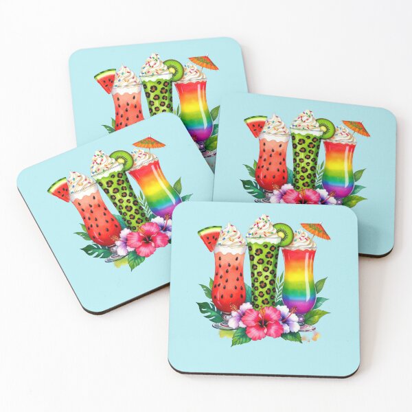 Item preview, Vibrant Summer Drinks with Cheetah Print and Fruit designed and sold by Faelightstudio.