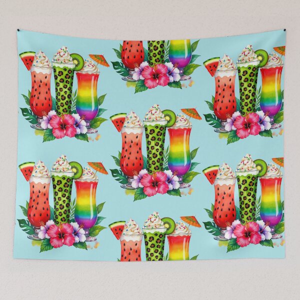 Item preview, Vibrant Summer Drinks with Cheetah Print and Fruit designed and sold by Faelightstudio.
