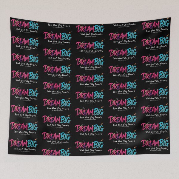 Item preview, “Dream Big – Motivational Cosmic Typography” designed and sold by Dogandesighn.