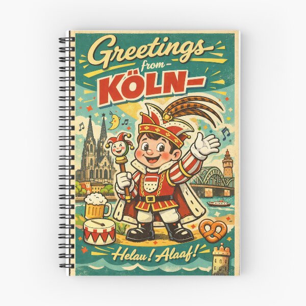 Item preview, Greetings from Cologne – Cartoon Carnival Prince City Mascot Retro Poster designed and sold by Earth Celebration Designs.