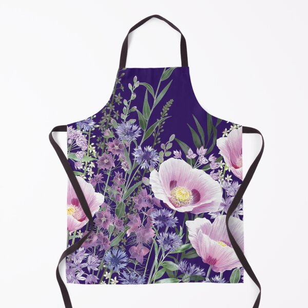 Item preview, Pink Poppy Botanical Midnight Flower Garden Meadow designed and sold by Fiona Calder Designs.