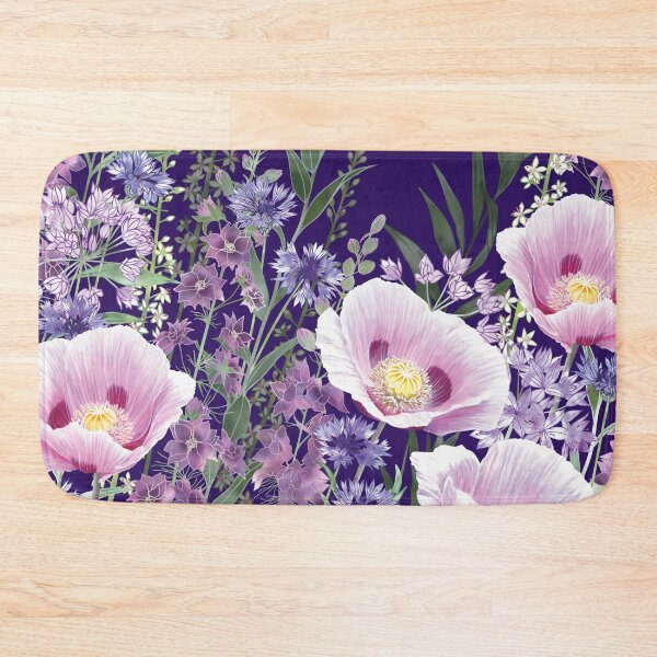 Item preview, Pink Poppy Botanical Midnight Flower Garden Meadow designed and sold by Fiona Calder Designs.