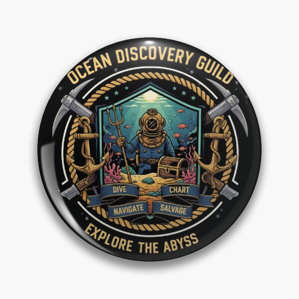 Item preview, Ocean Discovery Guild – Deep Sea Exploration Emblem designed and sold by Dogandesighn.