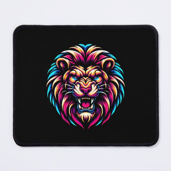 Item preview, Colorful lion illustration with vibrant hues and intricate details, showcasing a fierce expression. designed and sold by beast-net.