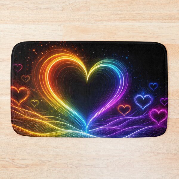 Item preview, Neon Rainbow Hearts - Synthwave Grid & Cyber Love Aesthetic designed and sold by Tw1nsAIArt.