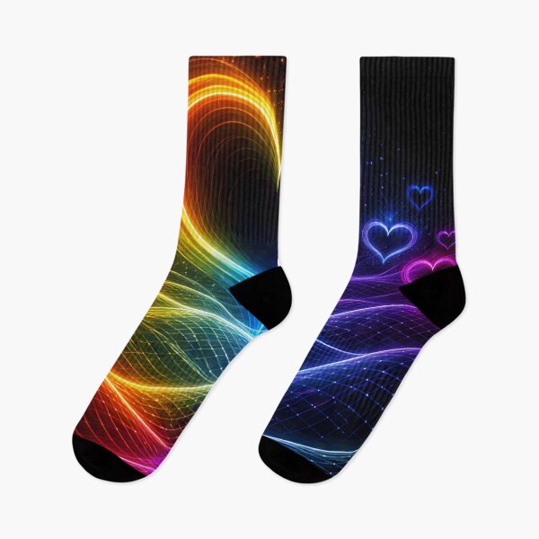 Item preview, Neon Rainbow Hearts - Synthwave Grid & Cyber Love Aesthetic designed and sold by Tw1nsAIArt.