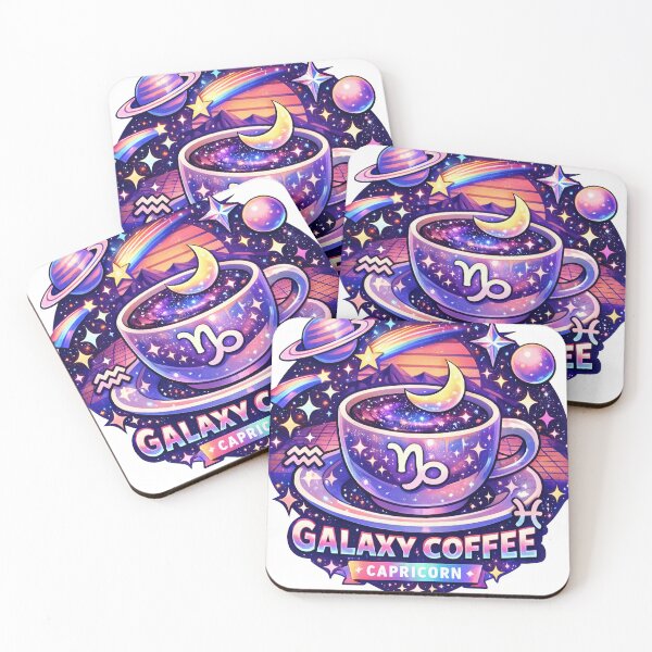 Item preview, Galaxy Coffee Capricorn – Vaporwave Capricorn Zodiac Sign designed and sold by TunikaSVEN93.