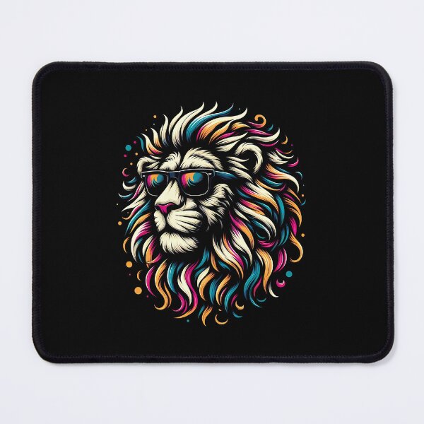 Item preview, Colorful lion illustration with vibrant mane and sunglasses, blending creativity and style. designed and sold by beast-net.