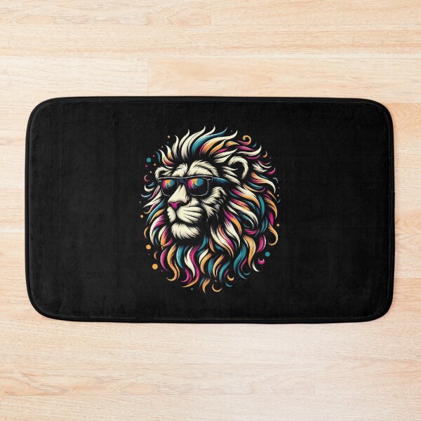 Item preview, Colorful lion illustration with vibrant mane and sunglasses, blending creativity and style. designed and sold by beast-net.