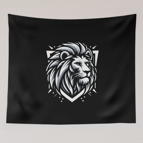 Item preview, Stylized lion head illustration with intricate details and a bold design, symbolizing strength and courage. designed and sold by beast-net.