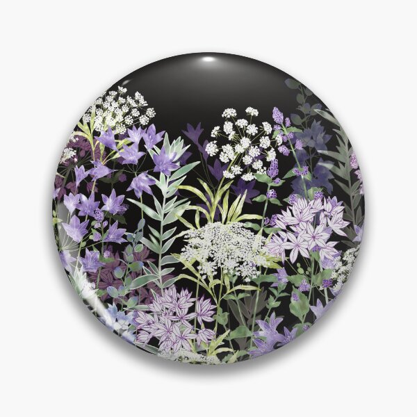 Item preview, ​Midnight Botanical Wildflower Garden Meadow designed and sold by Fiona Calder Designs.