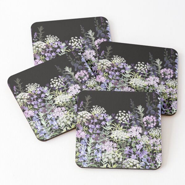 Item preview, ​Midnight Botanical Wildflower Garden Meadow designed and sold by Fiona Calder Designs.