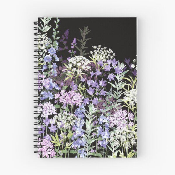 Item preview, ​Midnight Botanical Wildflower Garden Meadow designed and sold by Fiona Calder Designs.