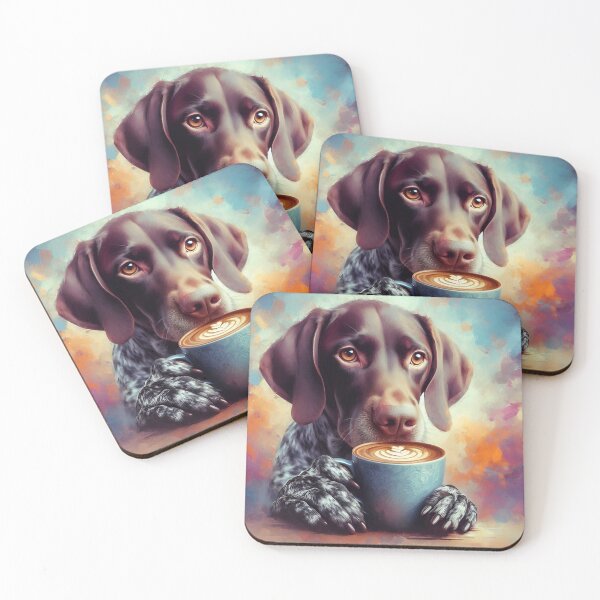Item preview, German Shorthair Pointer Drinking Coffee designed and sold by The Coffee Critters.