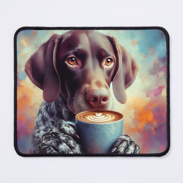 Item preview, German Shorthair Pointer Drinking Coffee designed and sold by The Coffee Critters.