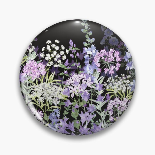 Item preview, ​Midnight Botanical Wildflower Garden Meadow designed and sold by Fiona Calder Designs.