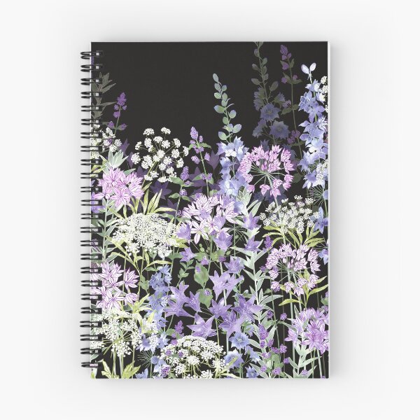 Item preview, ​Midnight Botanical Wildflower Garden Meadow designed and sold by Fiona Calder Designs.
