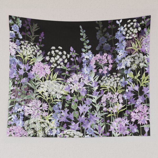 Item preview, ​Midnight Botanical Wildflower Garden Meadow designed and sold by Fiona Calder Designs.