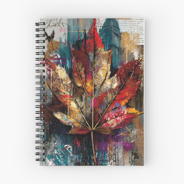 Item preview, Colorful maple leaf in urban art style designed and sold by drizzd.