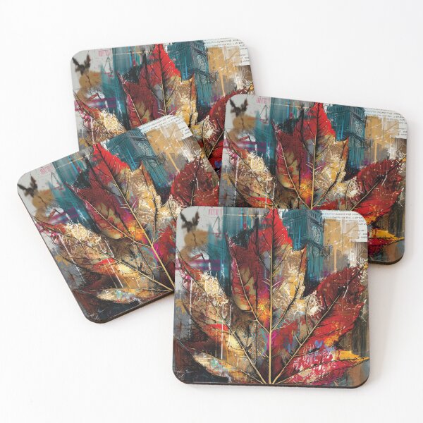 Item preview, Colorful maple leaf in urban art style designed and sold by drizzd.