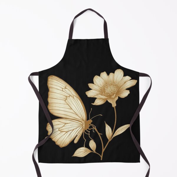 Item preview, Golden Botanical Grace: Etched Butterfly and Wildflower Illustration designed and sold by sanorastyle.