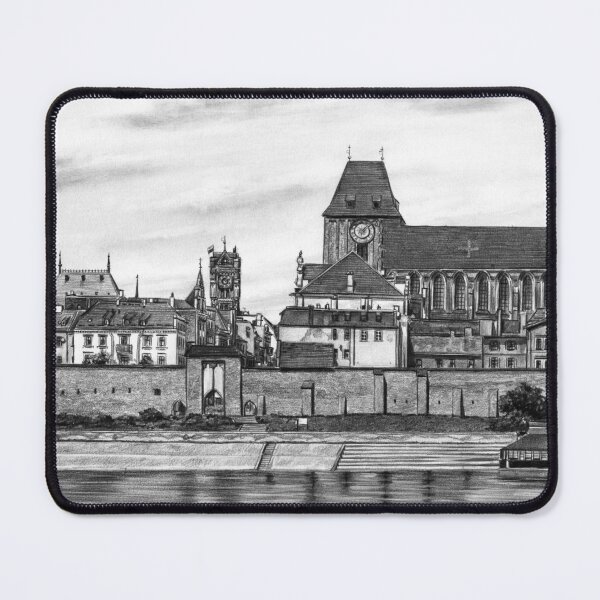 Item preview, Panorama of Toruń city in Poland pencil drawing designed and sold by Adam Wróbel.