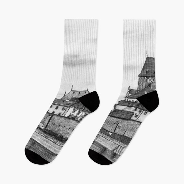 Item preview, Panorama of Toruń city in Poland pencil drawing designed and sold by Adam Wróbel.