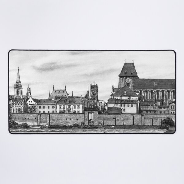 Item preview, Panorama of Toruń city in Poland pencil drawing designed and sold by Adam Wróbel.