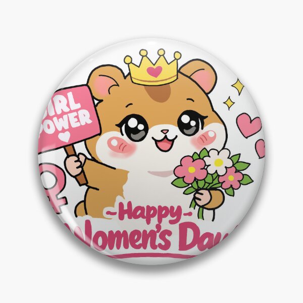 Item preview, Cute Kawaii Hamster Girl Power – Happy Women’s Day Feminist Cartoon designed and sold by pn_terest.