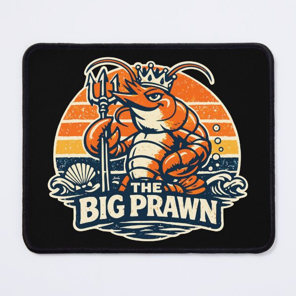 Item preview, The Big Prawn - Funny Shrimp King Retro Ocean Meme designed and sold by TomoMadeIt.