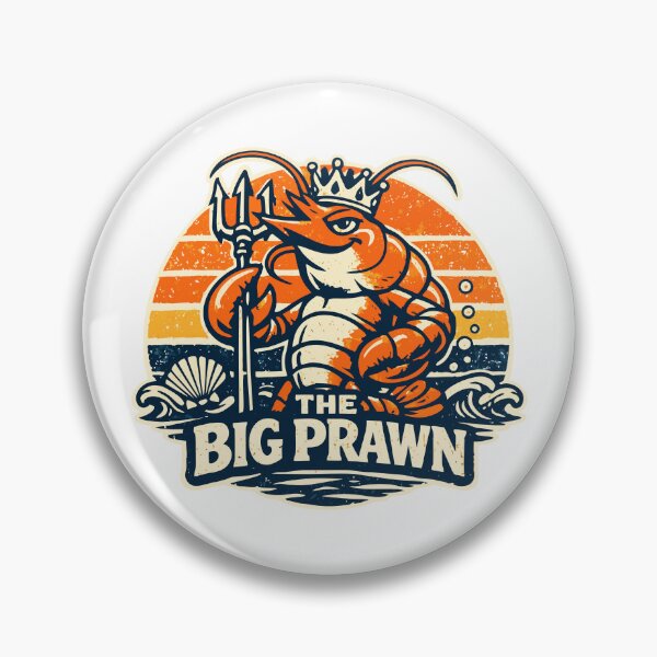 Item preview, The Big Prawn - Funny Shrimp King Retro Ocean Meme designed and sold by TomoMadeIt.