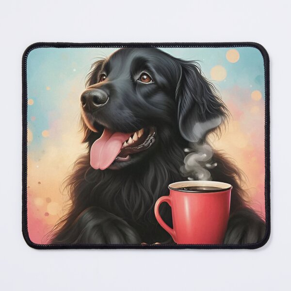 Item preview, Flat Coated Retriever Drinking Coffee designed and sold by The Coffee Critters.