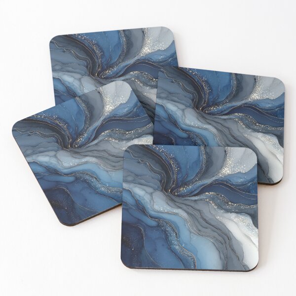 Item preview, Flowing Indigo Faux Marble Abstract designed and sold by Nine Lives Studio.