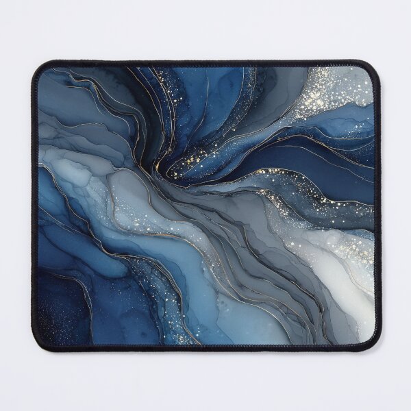 Item preview, Flowing Indigo Faux Marble Abstract designed and sold by Nine Lives Studio.