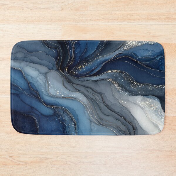Item preview, Flowing Indigo Faux Marble Abstract designed and sold by Nine Lives Studio.