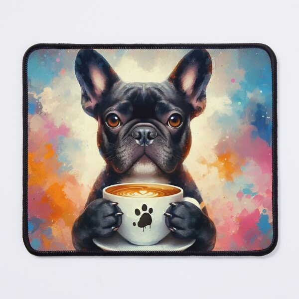 Item preview, Bulldog Francés (Negro) Tomando Café designed and sold by The Coffee Critters.