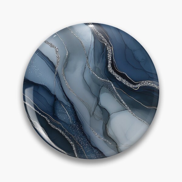 Item preview, Navy Blue, Grey, and White Fluid Resin with Silver Veins designed and sold by Nine Lives Studio.