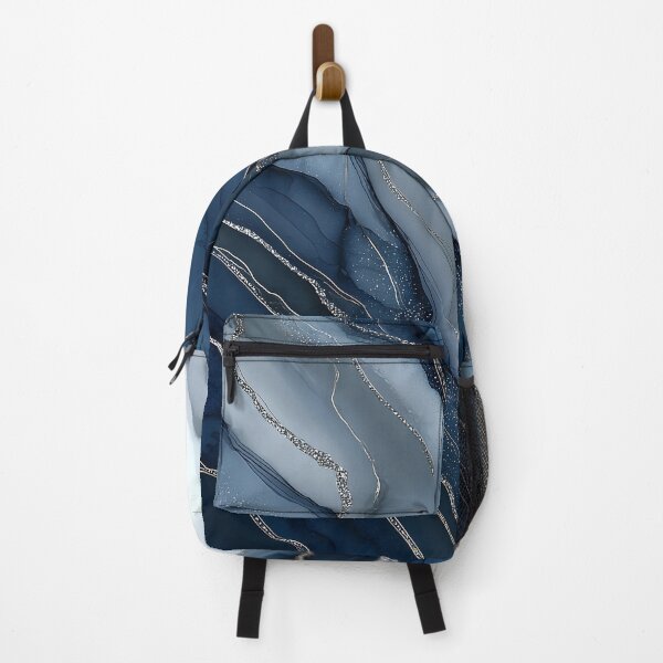 Item preview, Navy Blue, Grey, and White Fluid Resin with Silver Veins designed and sold by Nine Lives Studio.