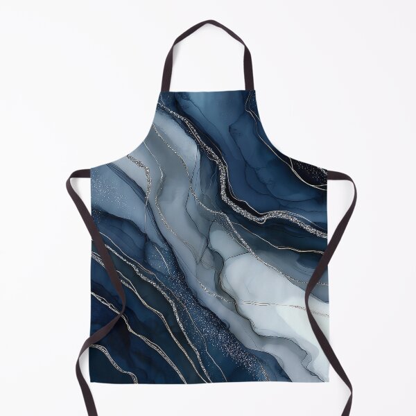 Item preview, Navy Blue, Grey, and White Fluid Resin with Silver Veins designed and sold by Nine Lives Studio.