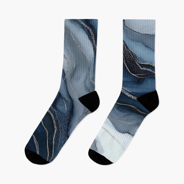 Item preview, Navy Blue, Grey, and White Fluid Resin with Silver Veins designed and sold by Nine Lives Studio.