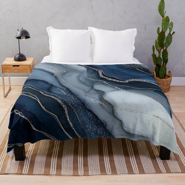 Item preview, Navy Blue, Grey, and White Fluid Resin with Silver Veins designed and sold by Nine Lives Studio.