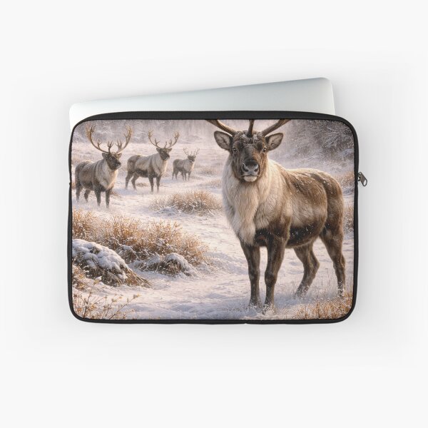 Item preview, Majestic Caribou in Winter Wilderness – Northern Wildlife Landscape designed and sold by VandVArt.